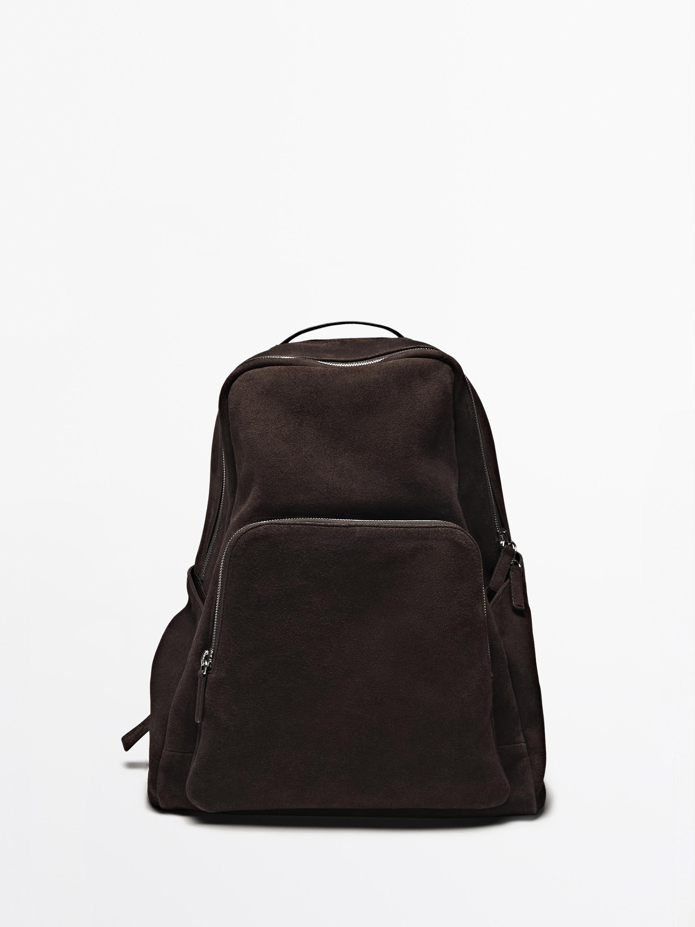 Nappa leather backpack with zip