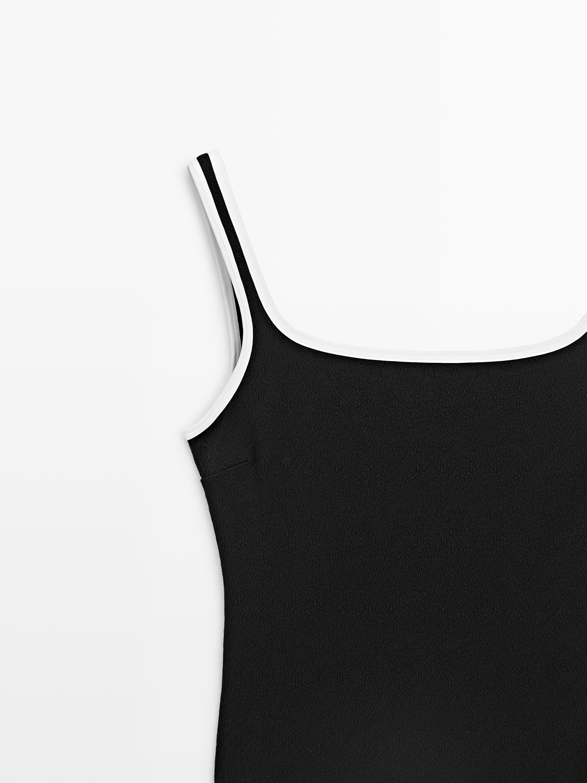Contrast textured swimsuit