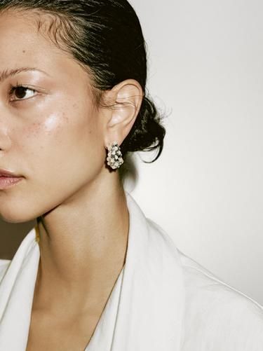 Zara Droplet earrings with stones - Limited Edition - Silver