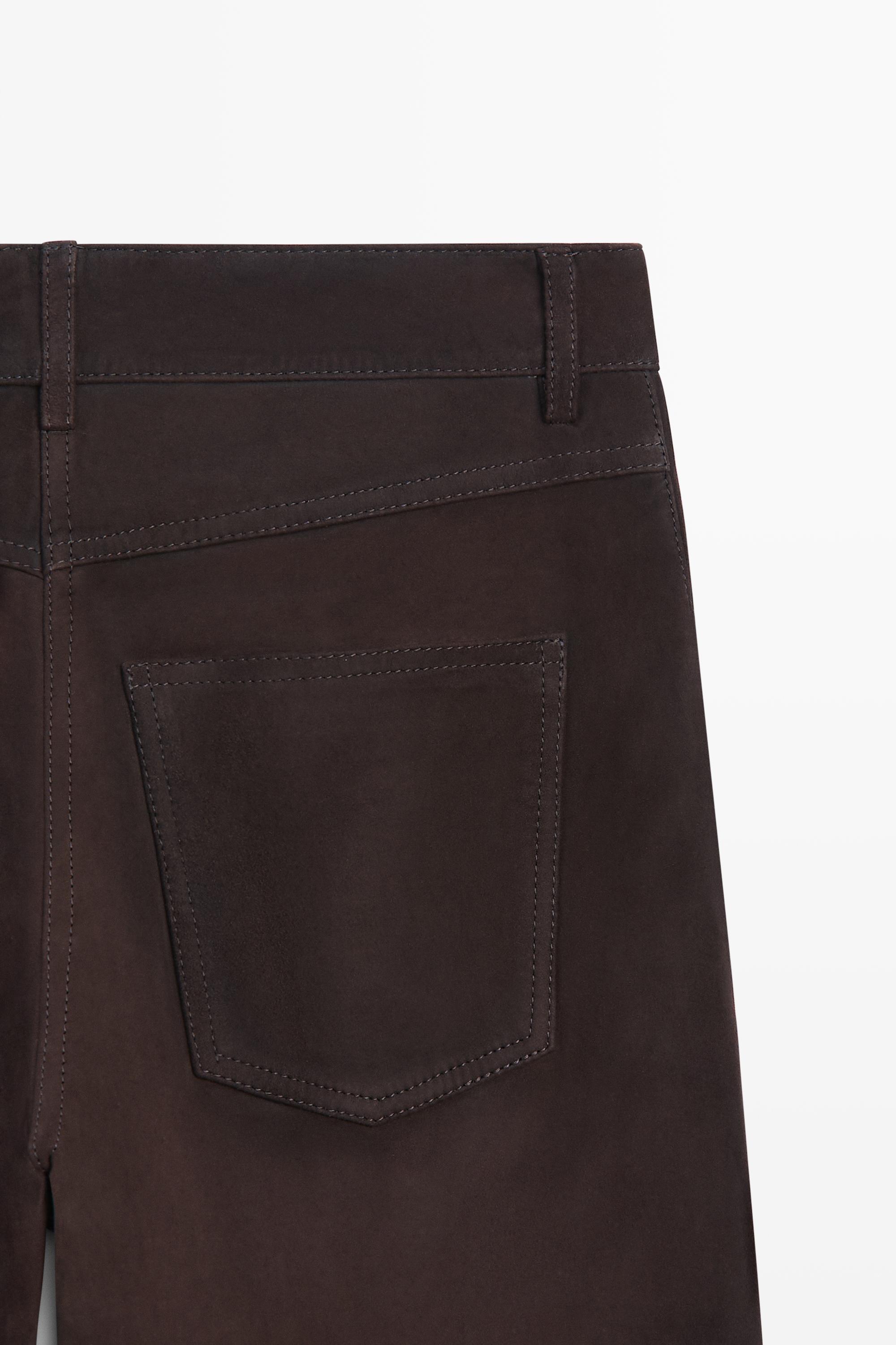 Pantalon en cuir daim