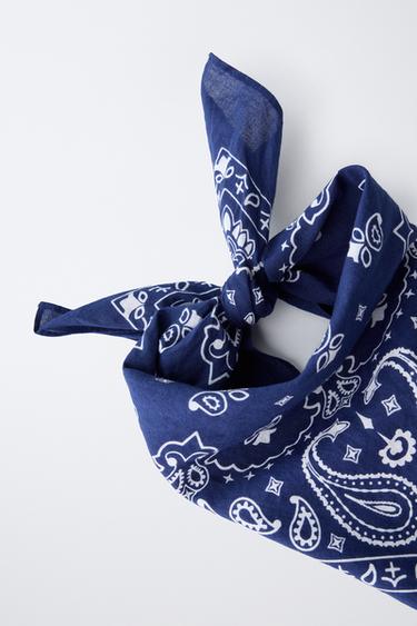 Zara PRINTED BANDANA - Blue