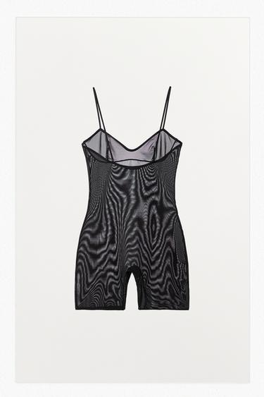 SHORTS BODYSUIT WITH POLYAMIDE - Black by Zara