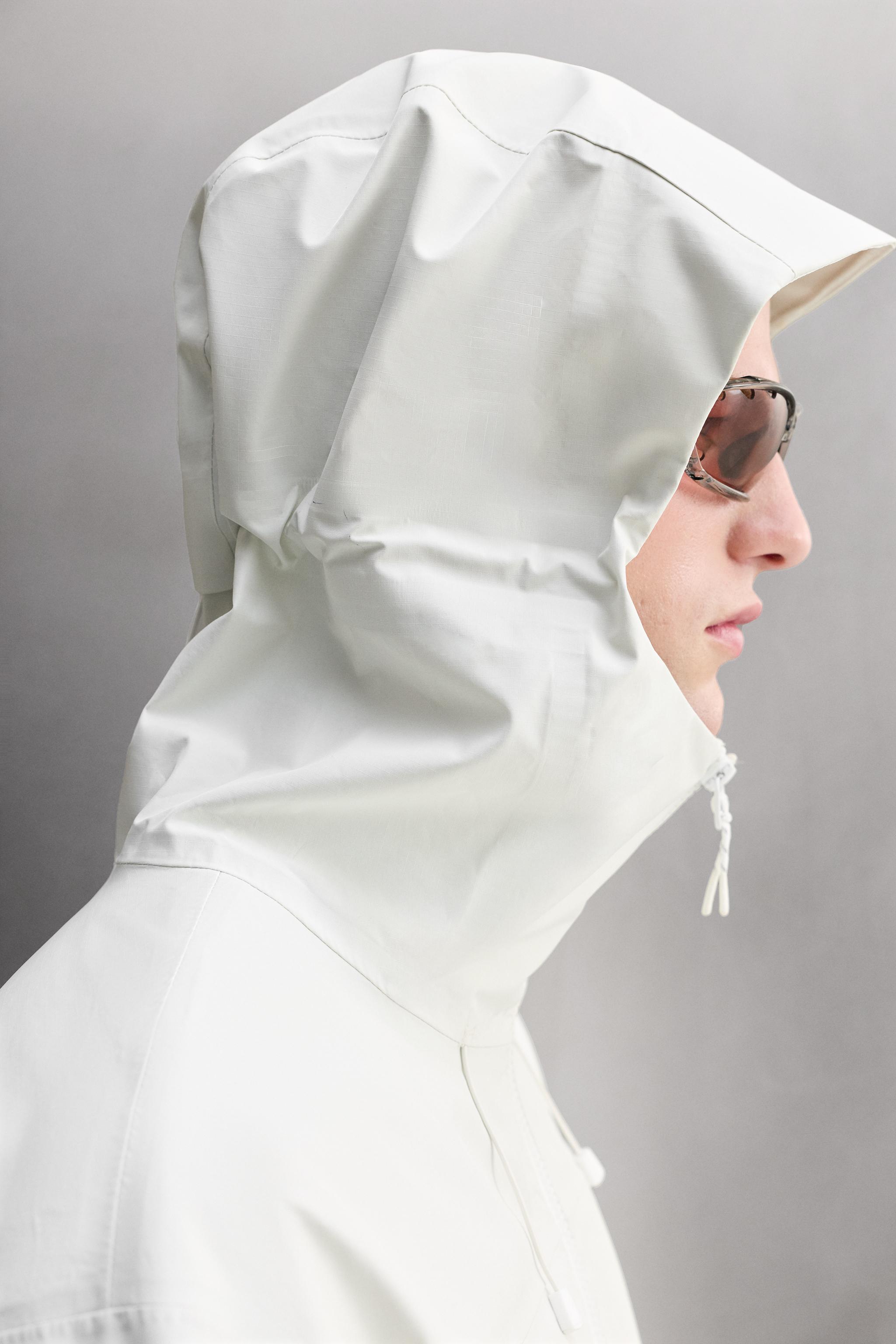 WATERPROOF TECHNICAL SHELL JACKET - Oyster-white | ZARA South Africa
