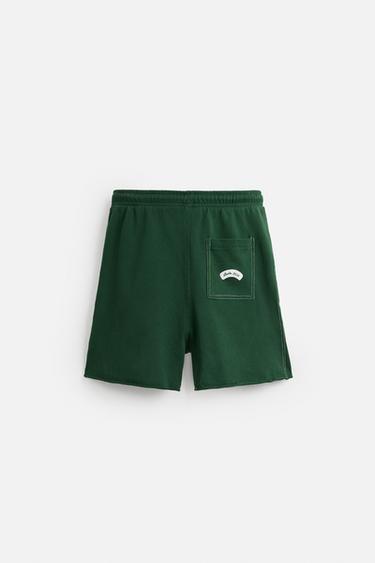 BERMUDA DE JOGGING AVEC PIÈCE - Vert de Zara - Image 6