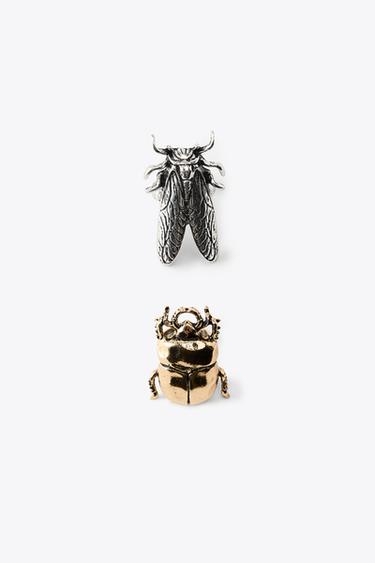 2-PACK OF INSECT MAXI RINGS - Silver by Zara - Image 1