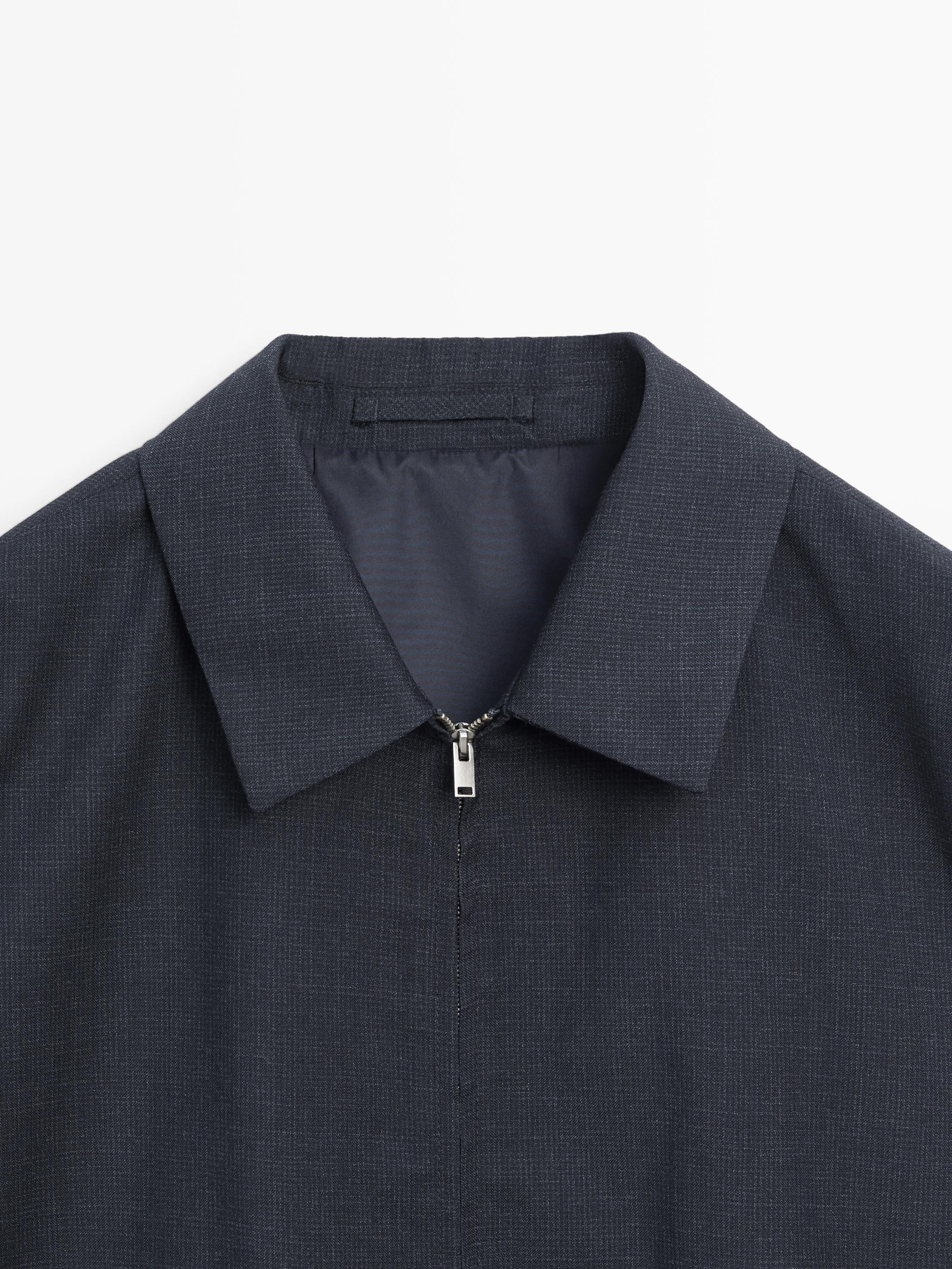 Blouson pied-de-poule laine