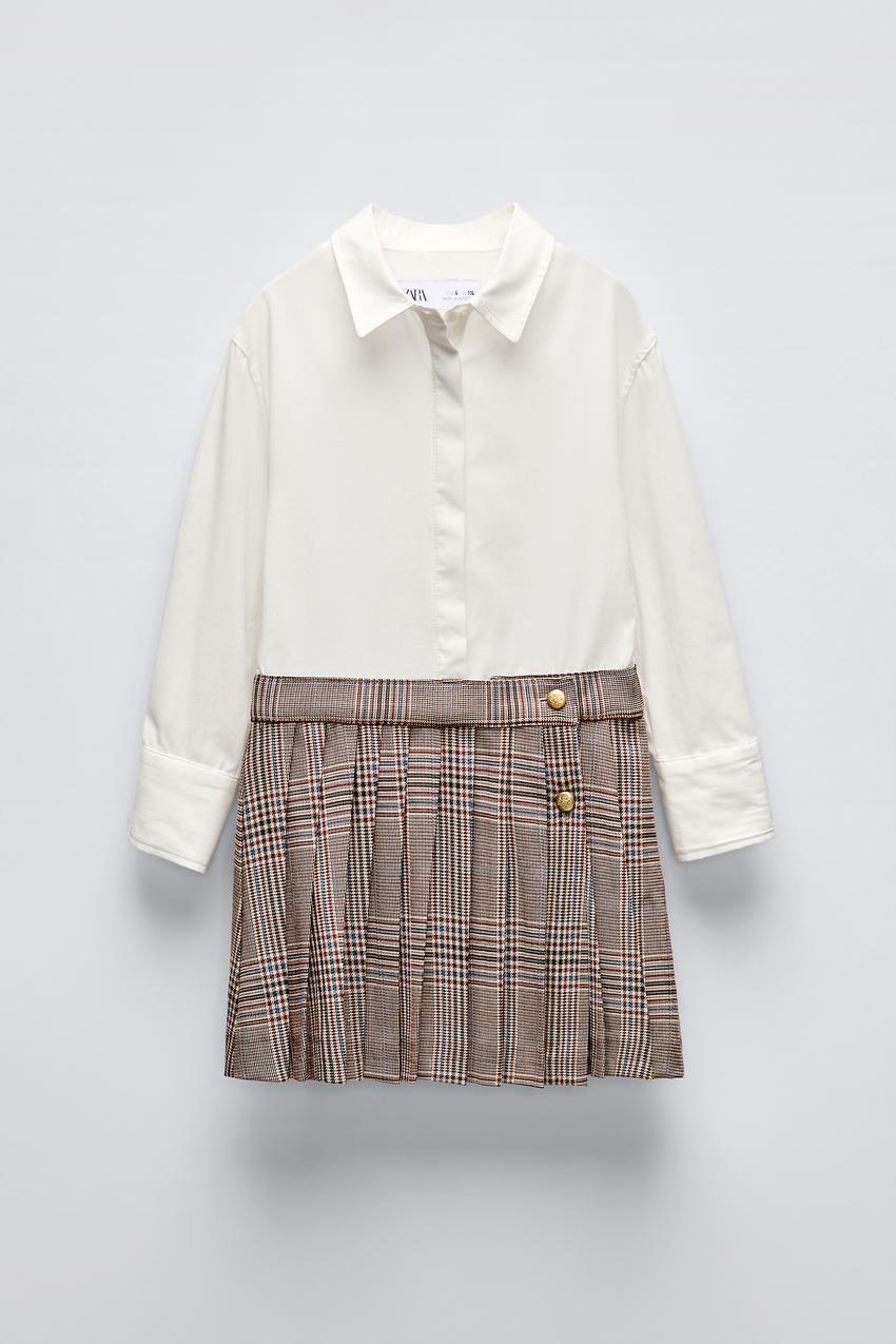 コントラスト ワンピース - ホワイト | ZARA Japan / 日本 