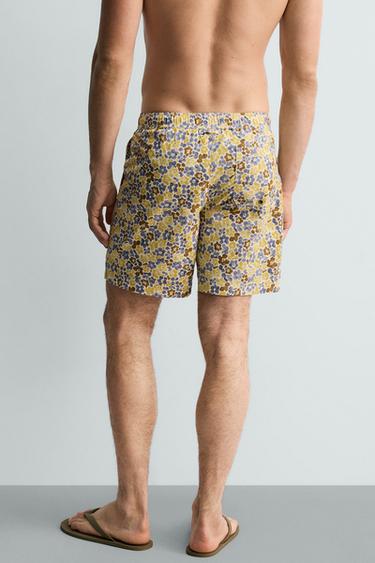 LONG FLORAL PRINT SWIMMING TRUNKS - Multicoloured by Zara - Image 2