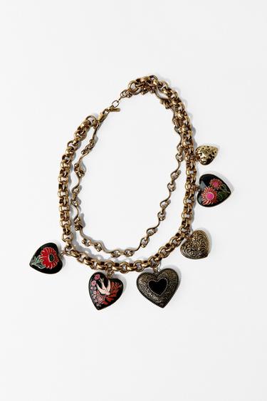 CONFEZIONE 2 COLLANE METALLICHE CUORI - Dorato di Zara