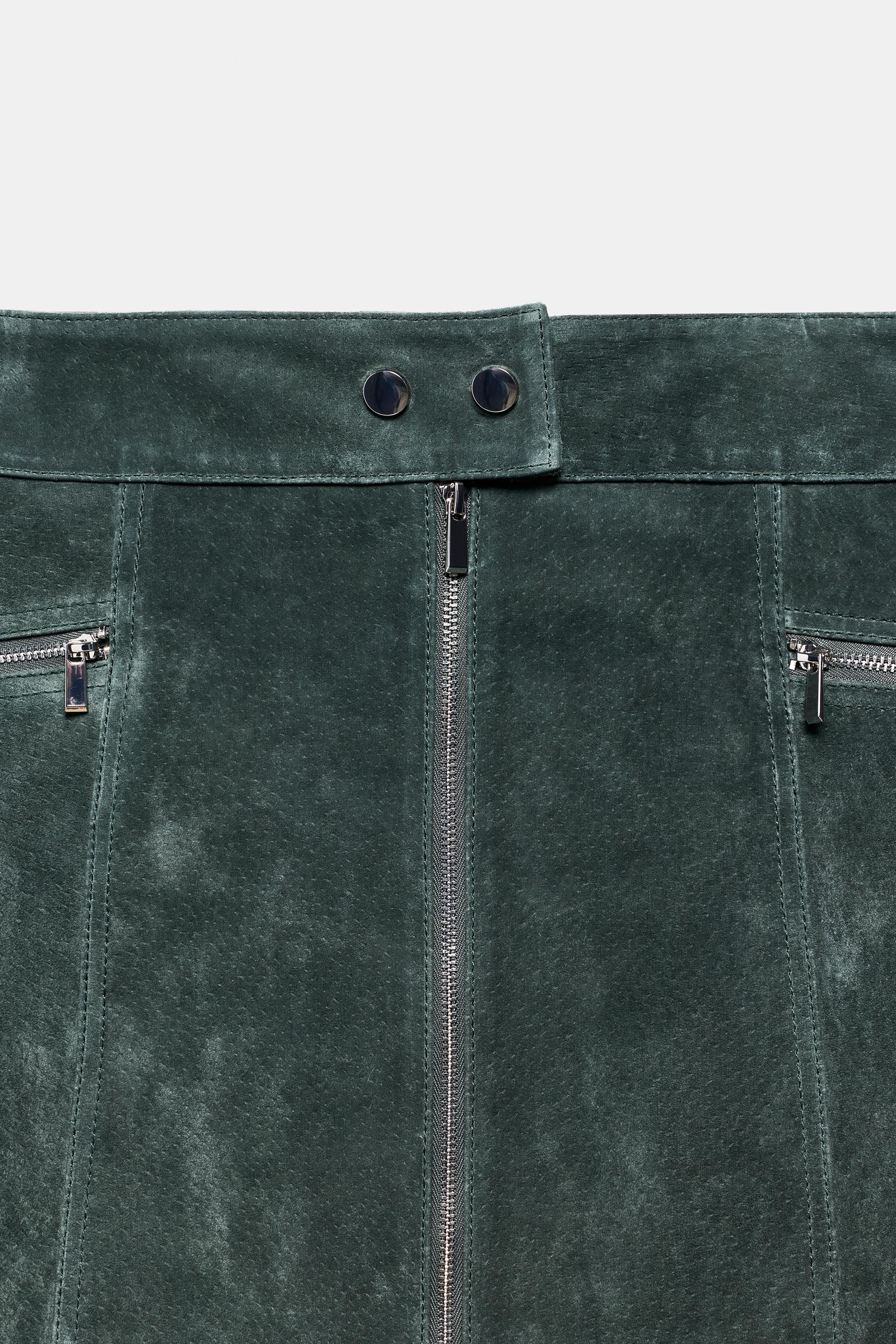 100% SUEDE LEATHER MINI SKIRT