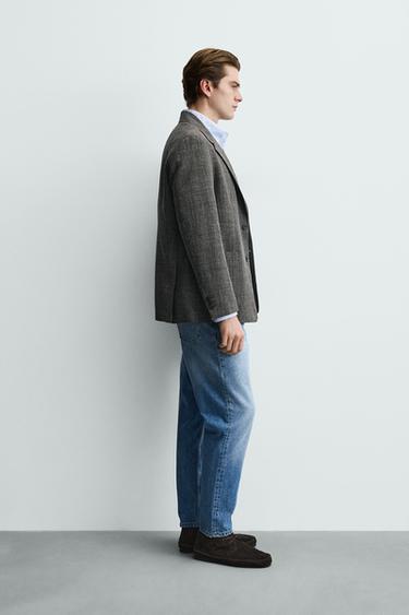 BLAZER REGULAR FIT STRUCTURÉ - marron chiné de Zara - Image 3