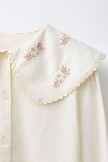 6-14 YEARS/ EMBROIDERED FLOWER PYJAMAS - Ecru by Zara - Image 5