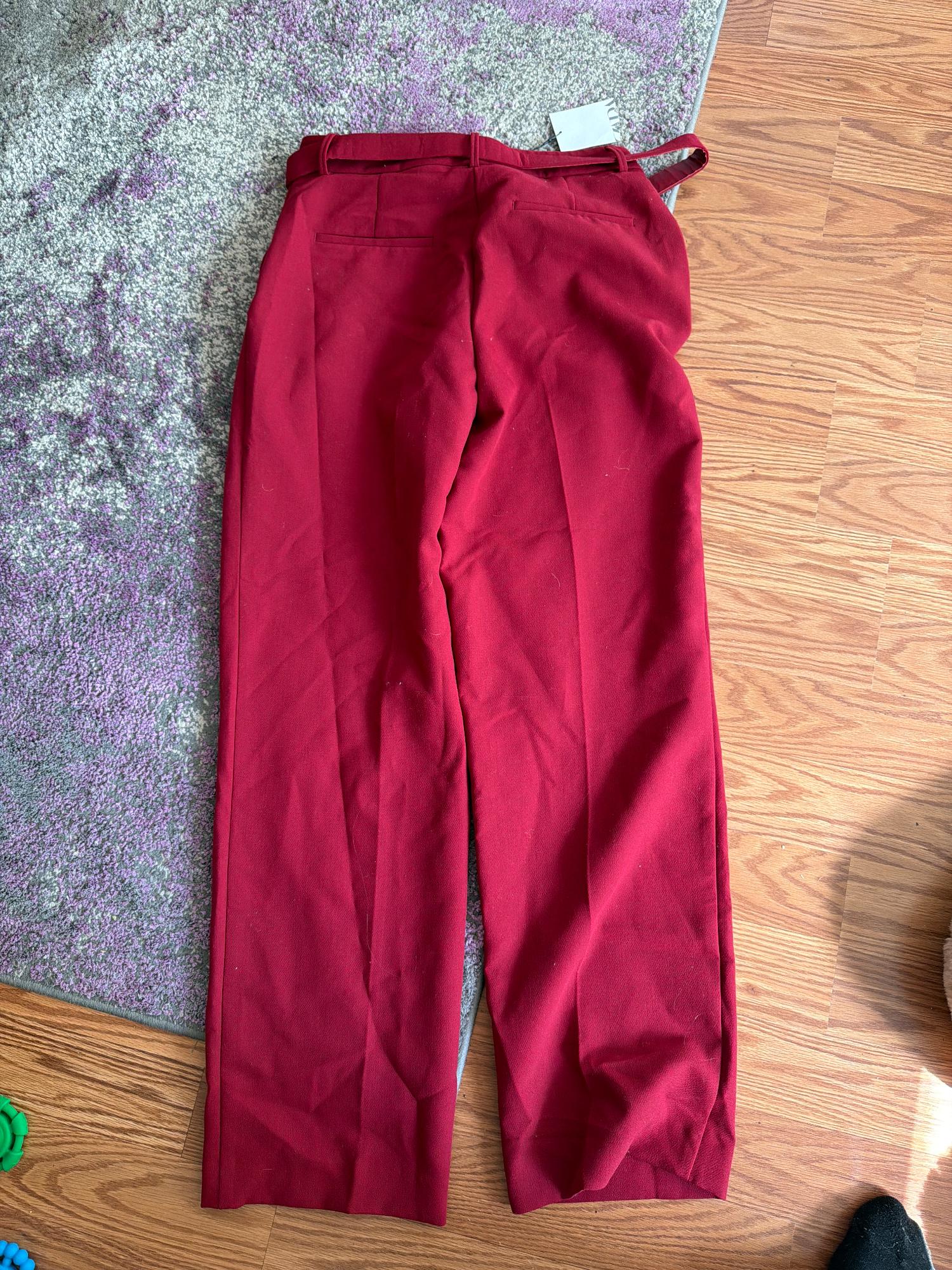 BELTED STRAIGHT LEG PANTS