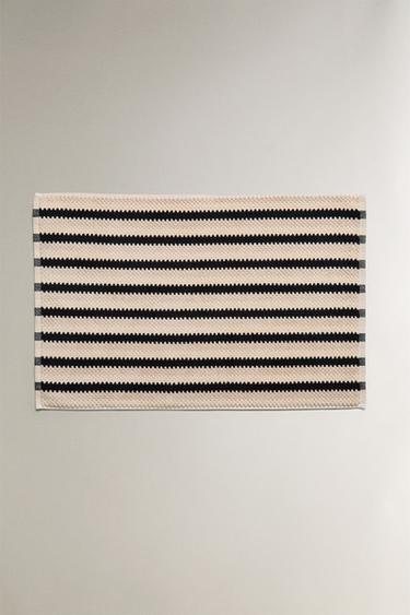 JACQUARD BADMAT MET GEOMETRISCH MOTIEF - Zwart van Zara