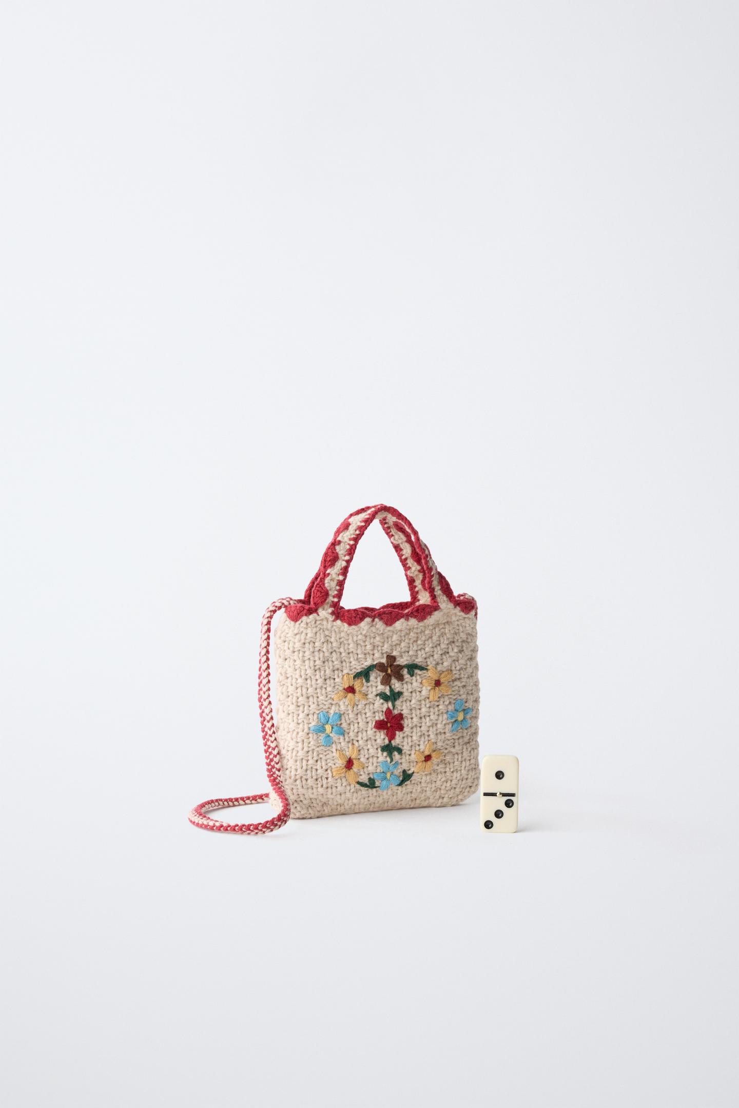 Детская сумка Zara Crochet Flower Crossbody, цвет: Молочный белый — фото 6
