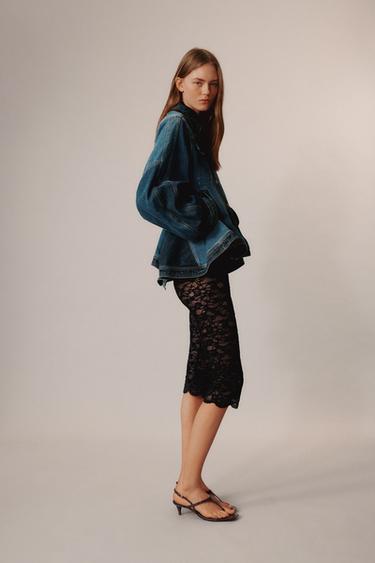 JEANSJACKE MIT PATCHWORK-PEPLUM – LIMITED EDITION - Blau von Zara