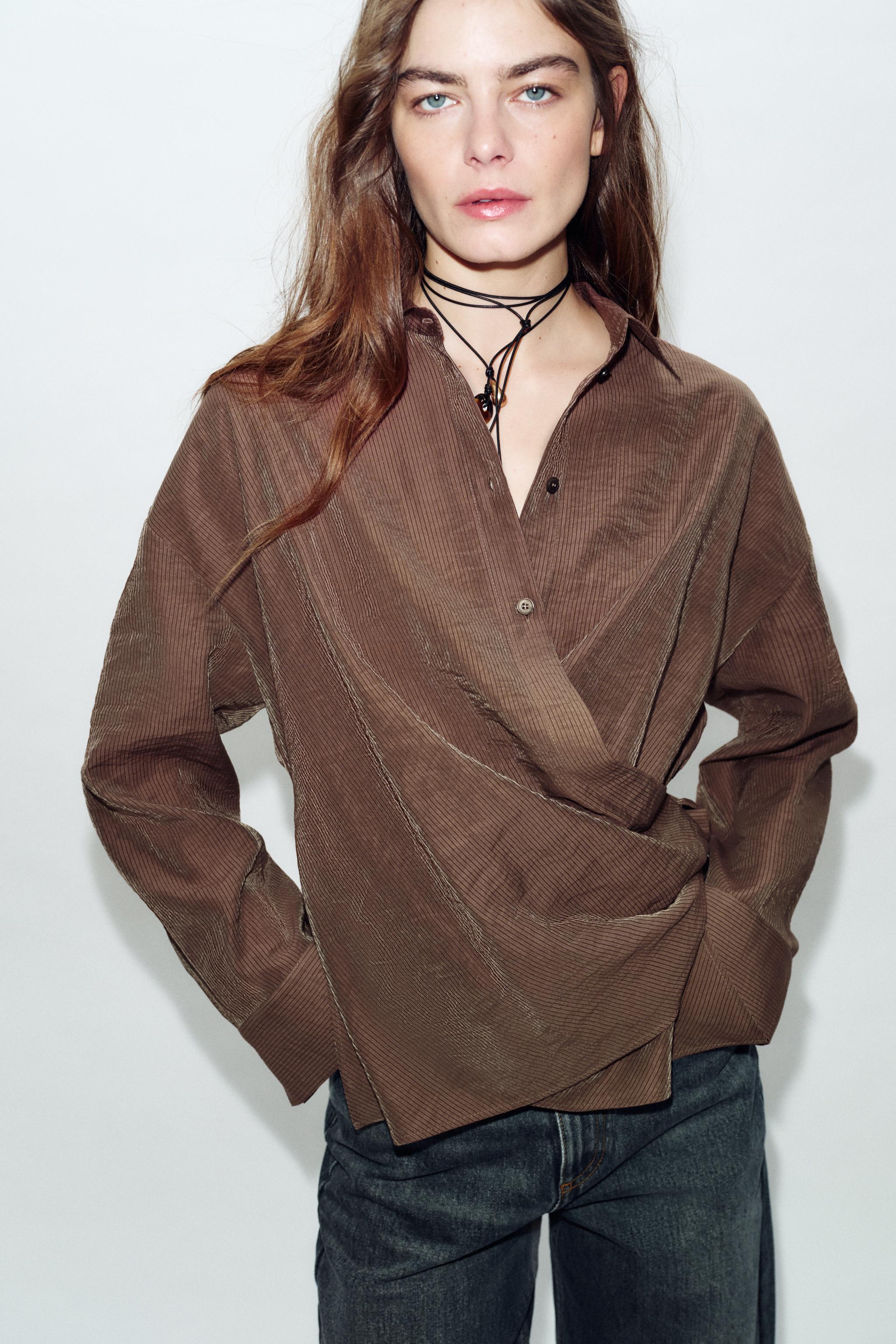 STRIPED WRAP SHIRT