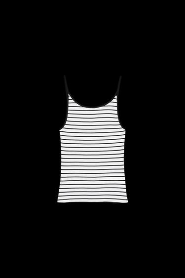 CAMISETA RIB TIRANTES - rayas de Zara