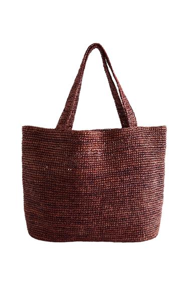 SAC CABAS RAPHIA - Bordeaux de Zara