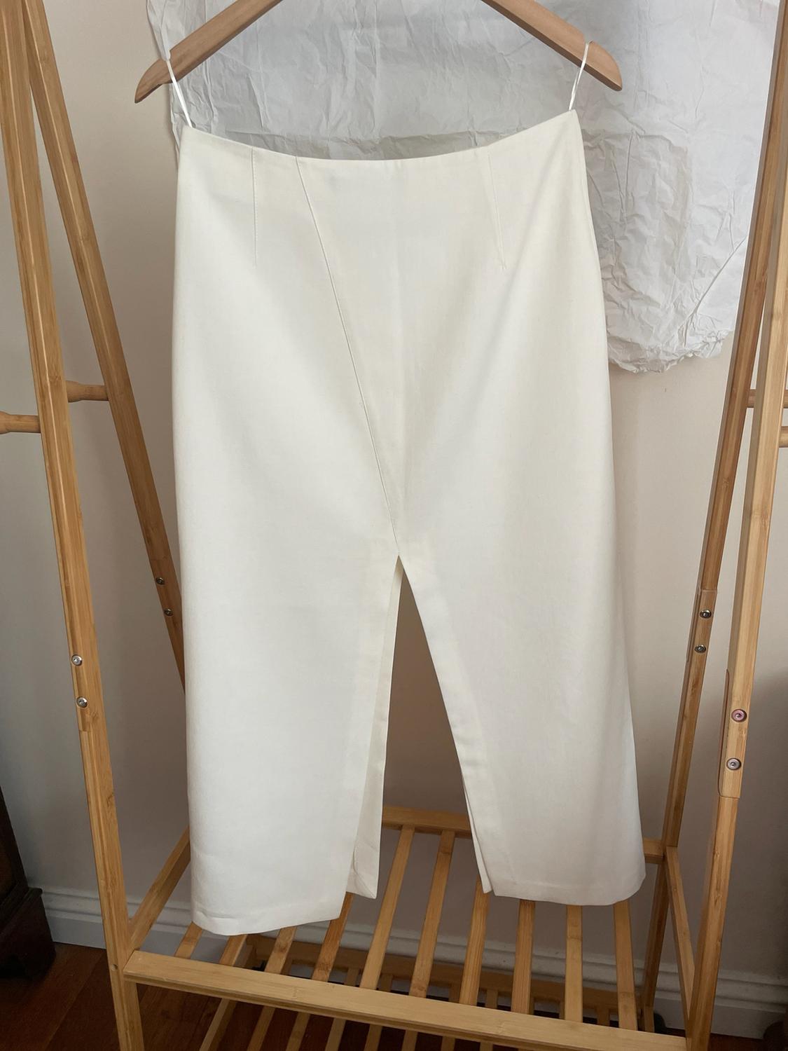 LINEN BLEND MIDI SKIRT - Image 2