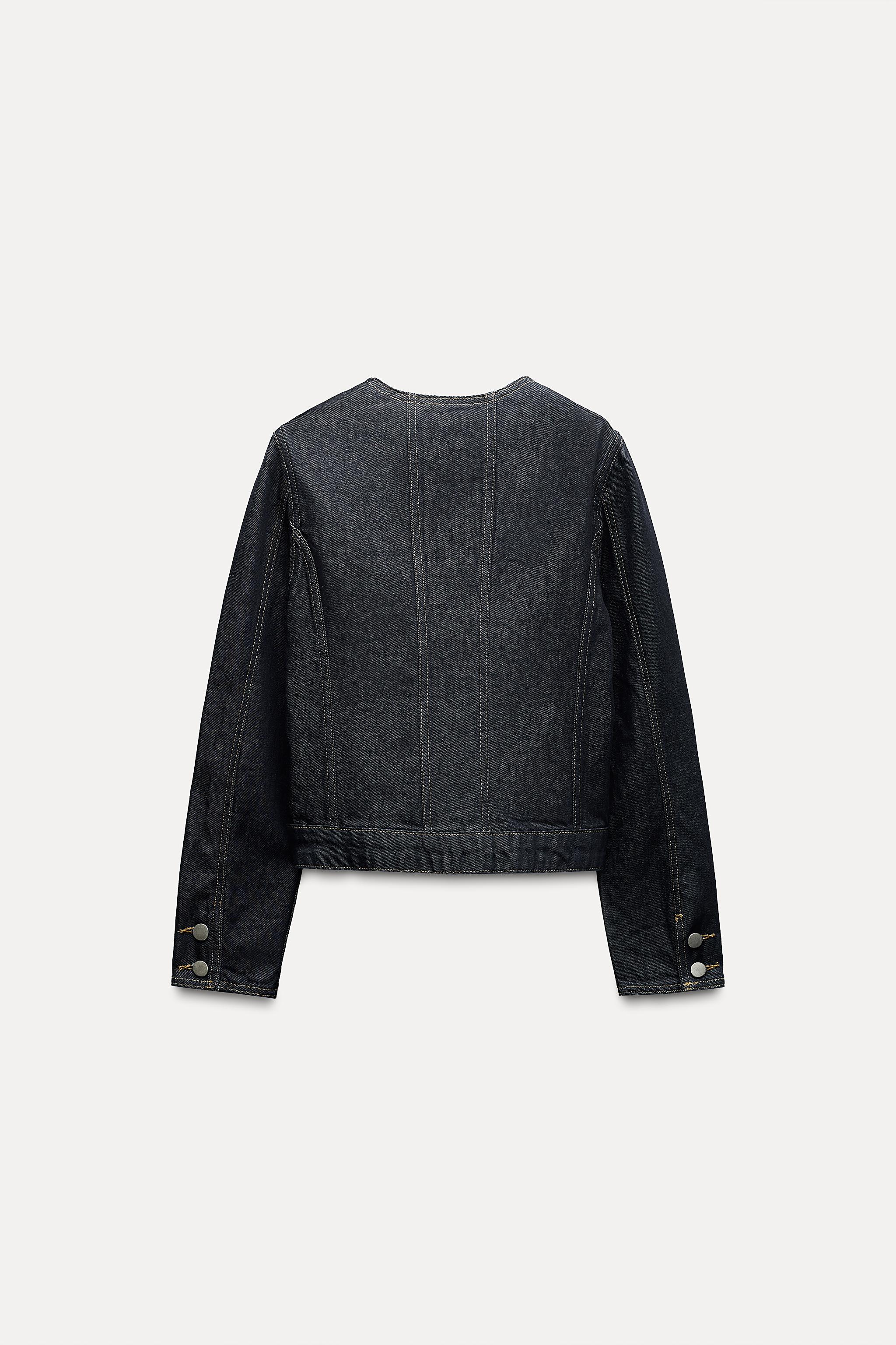 Zara cropped fashion black denim jacket