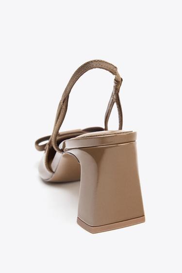 BOW SLINGBACK HEELS - Brown by Zara - Image 3
