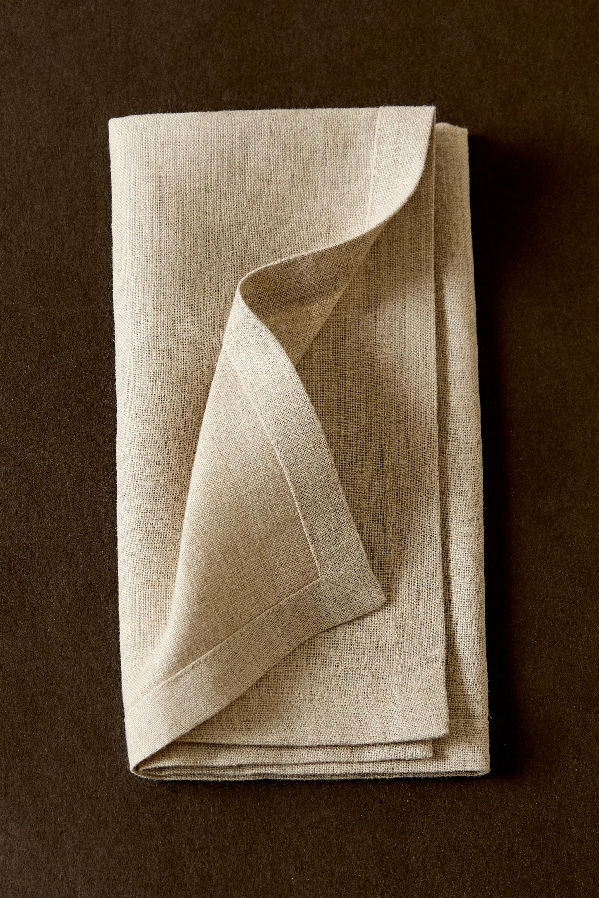 LOT SERVIETTES DE TABLE EN LIN UNIES
