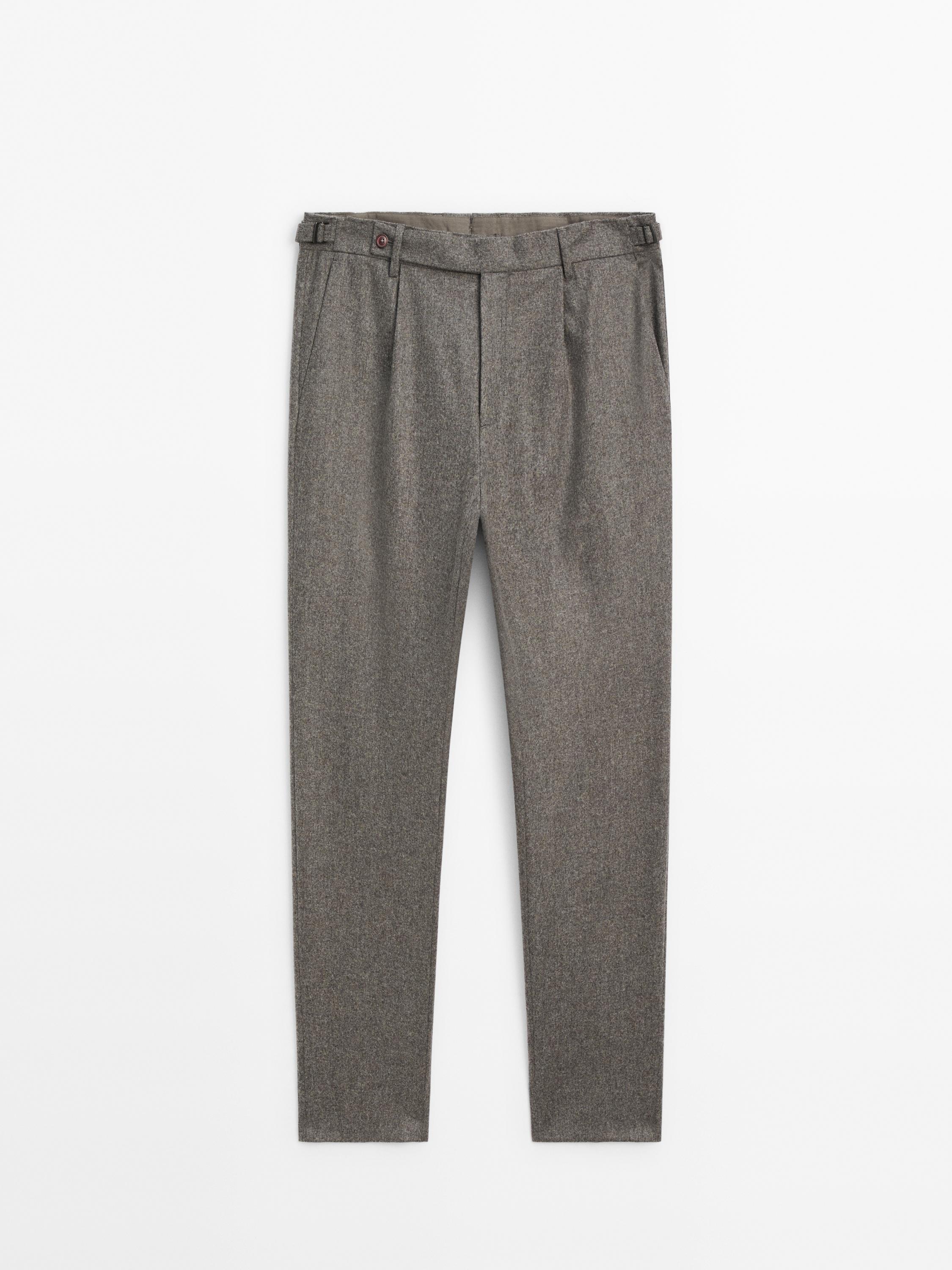 100% wool suit trousers - Mink | ZARA United States