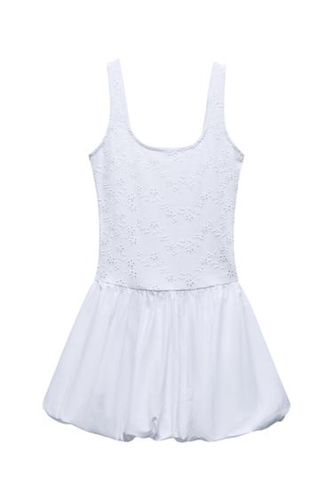 EMBROIDERED BALLOON DRESS