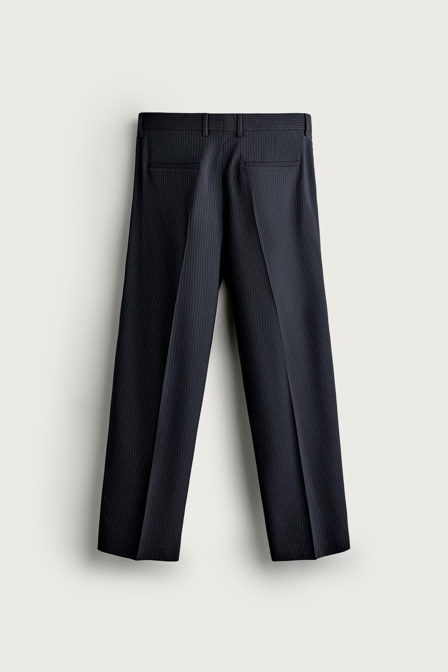 Мужские брюки Zara Pinstripe Suit, цвет: Тёмно-синий — фото 7