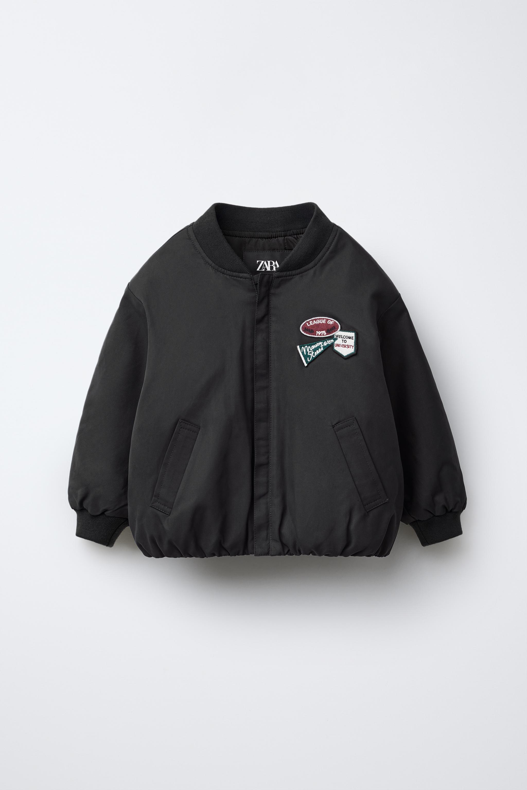 PATCH BOMBER JACKET WITH DETACHABLE HOOD Navy blue ZARA South