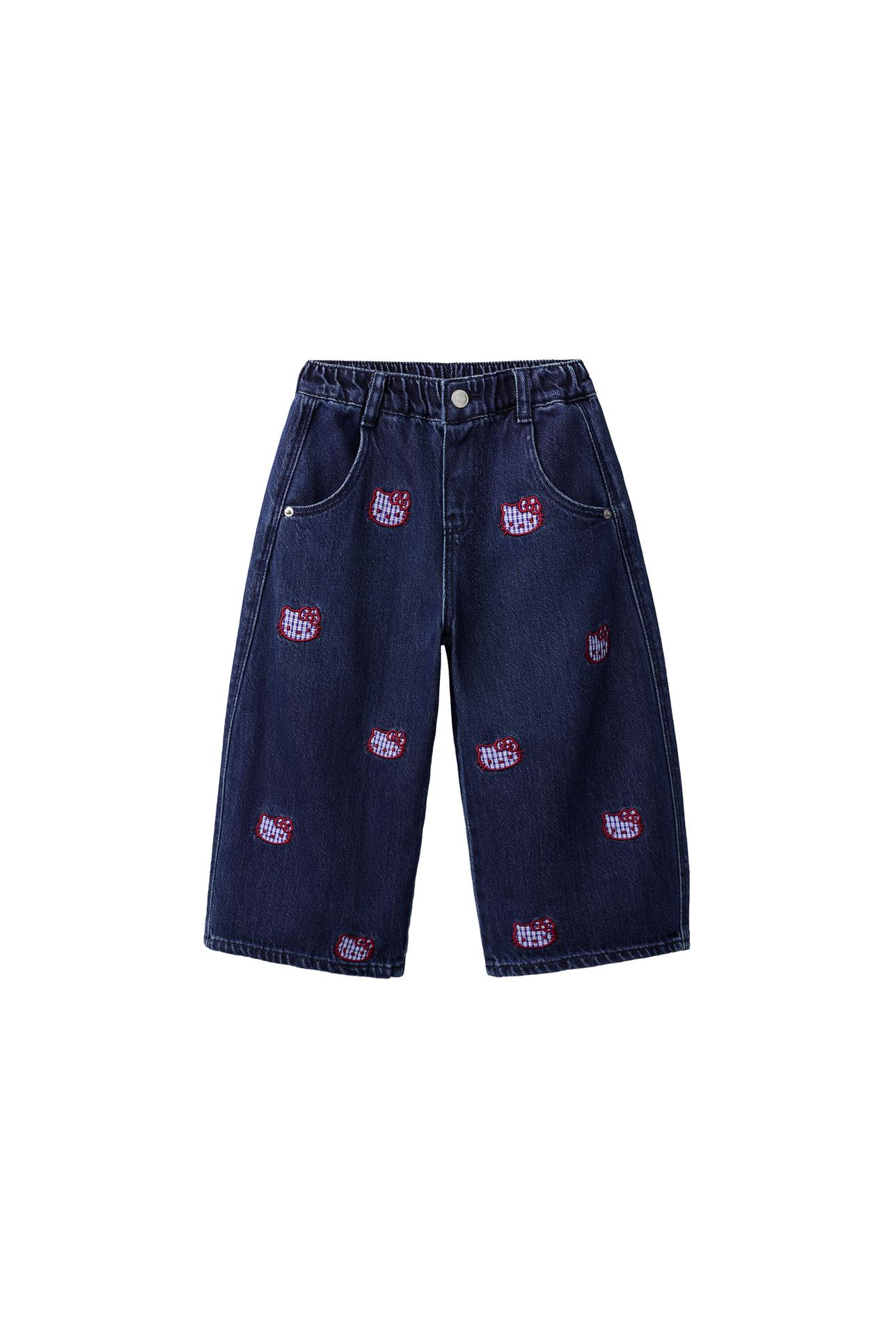 HELLO KITTY © SANRIO EMBROIDERED BARREL JEANS
