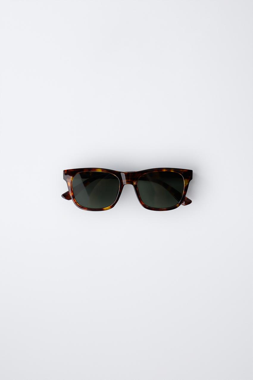 RECTANGULAR PLASTIC FRAME SUNGLASSES - Brown | ZARA United  display picture 1