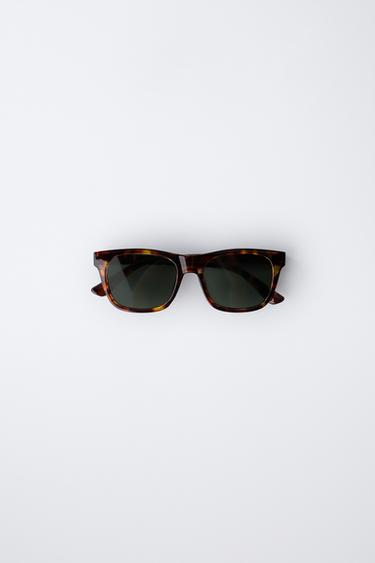 RECTANGULAR RESIN SUNGLASSES — Brown 1