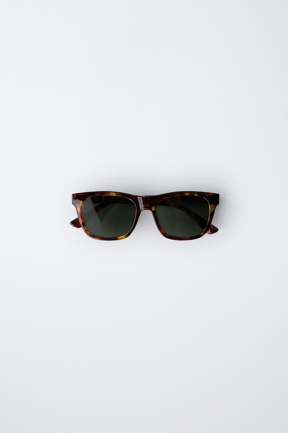 LUNETTES DE SOLEIL EN PLASTIQUE RECTANGULAIRES - Marron de Zara - Image 0