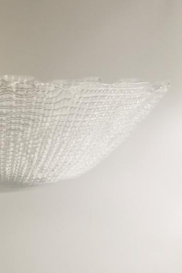GLASS SALAD BOWL WITH RAISED DETAIL - Transparent by Zara - Image 3