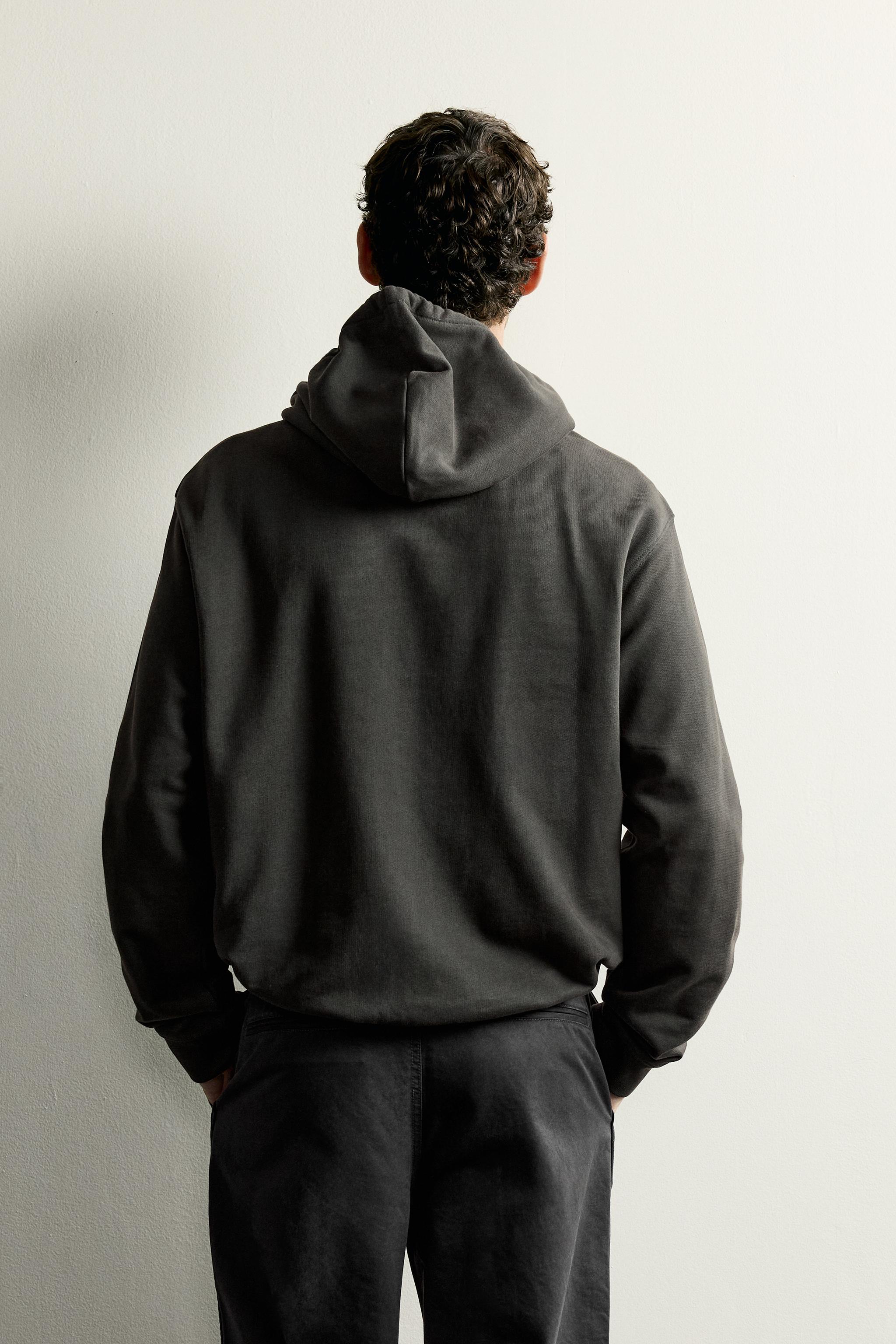 Мужские худи Zara HOODED CREWNECK SWEATSHIRT — фото 3