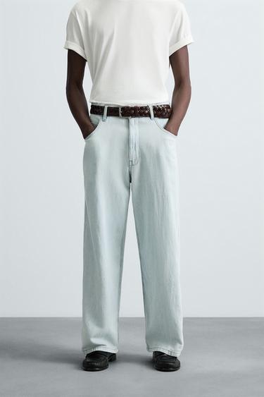LIGHTWEIGHT LOOSE WIDE-LEG JEANS - Light blue by Zara - Image 1