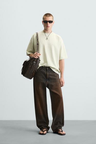 CAMISETA BOXY FIT LAVADA - Verde-claro da Zara - Imagem 0