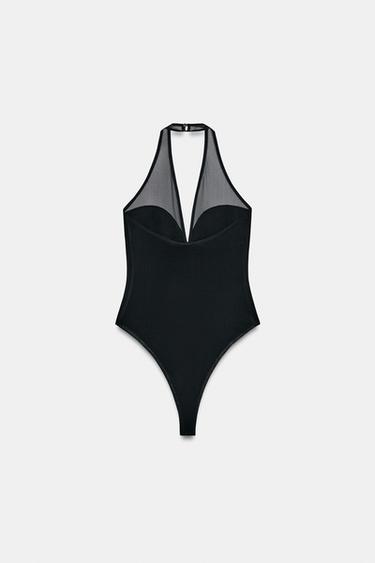 BODY HALTER COMBINÉ - Noir de Zara - Image 3
