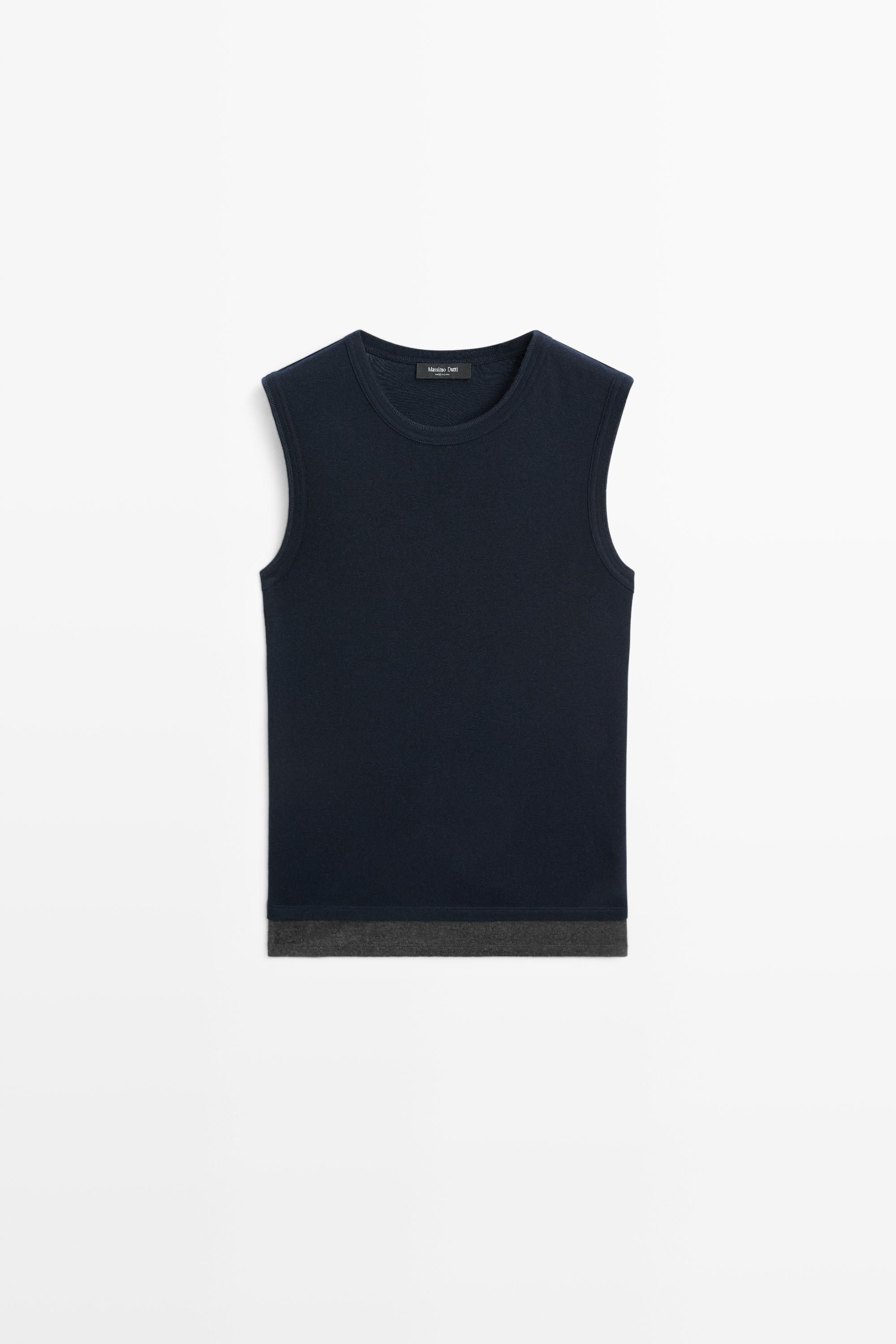 T-shirt en laine à double finition