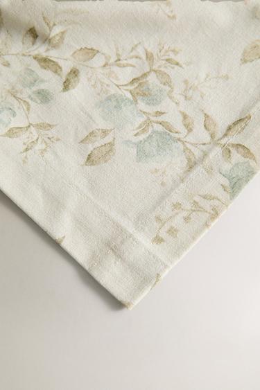 Zara PLANT PRINT TABLECLOTH - Bluish