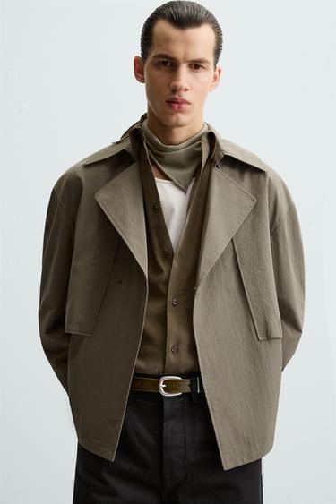 CROPPED TRENCHCOAT - Khaki by Zara