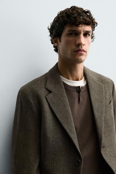 100% WOOL TEXTURED BLAZER - Multicoloured by Zara - Image 4