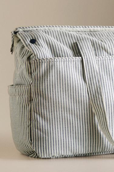 STRIPED COTTON MATERNITY BAG - Grey by Zara - Image 4