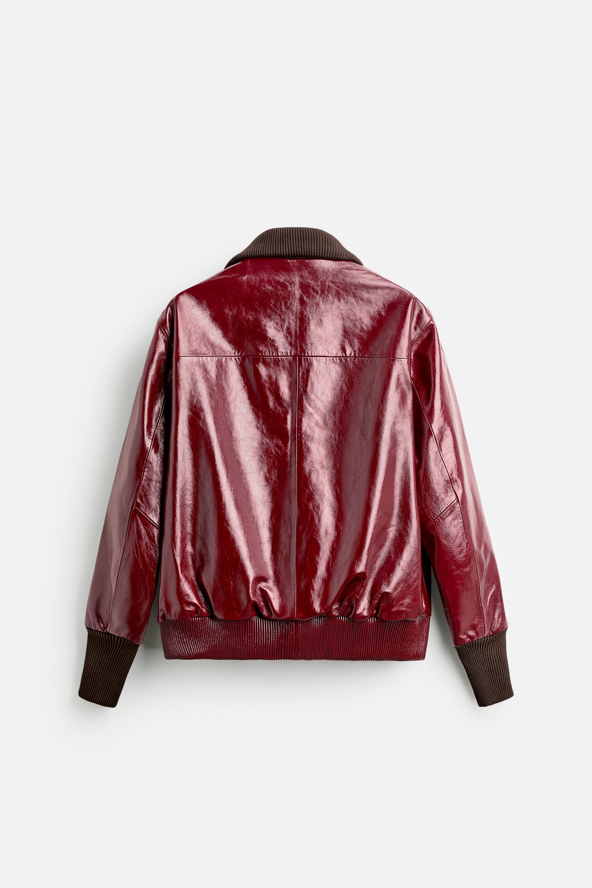 VESTE EN CUIR X HARRY LAMBERT Rouge ZARA Suisse Switzerland