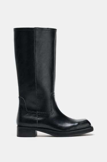 BOTA CAÑA ALTA PLANA - Negro de Zara
