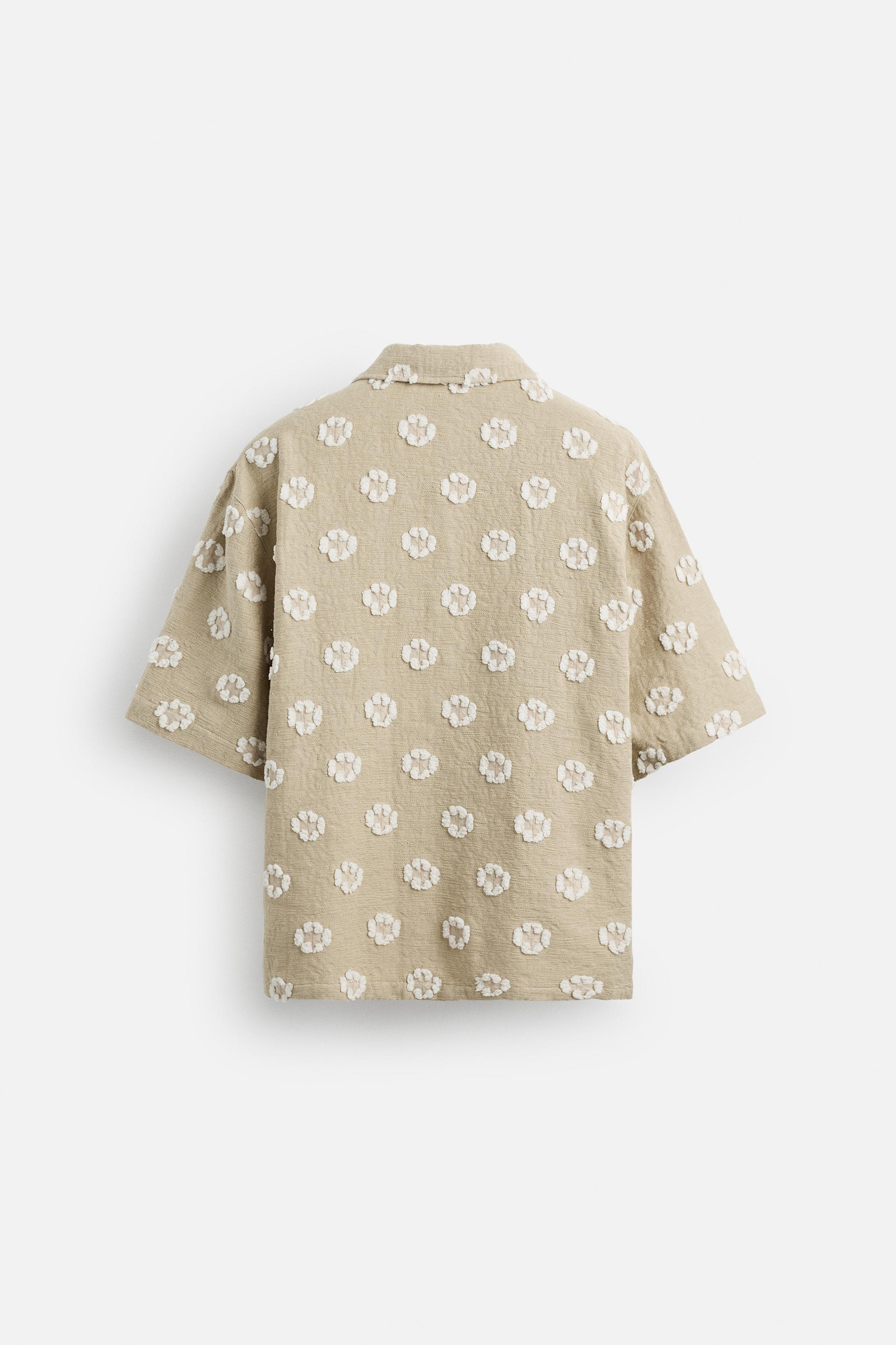 【ZARA】ビスコースジャカードシャツ ベージュ | 3715/306/710 ZARA】ビスコースジャカードシャツ ベージュ | 3715/306/710