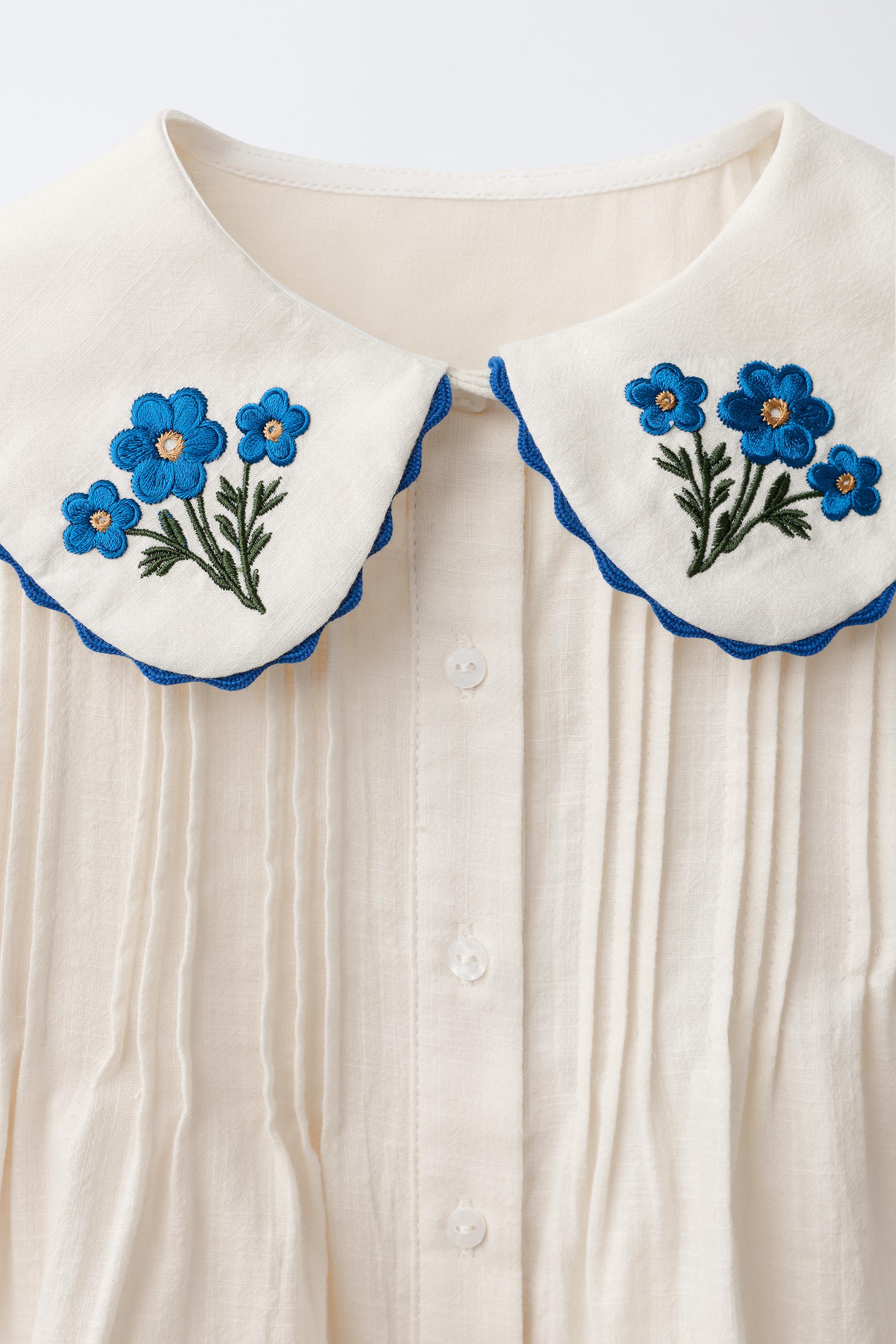CHEMISE À COL BRODÉ