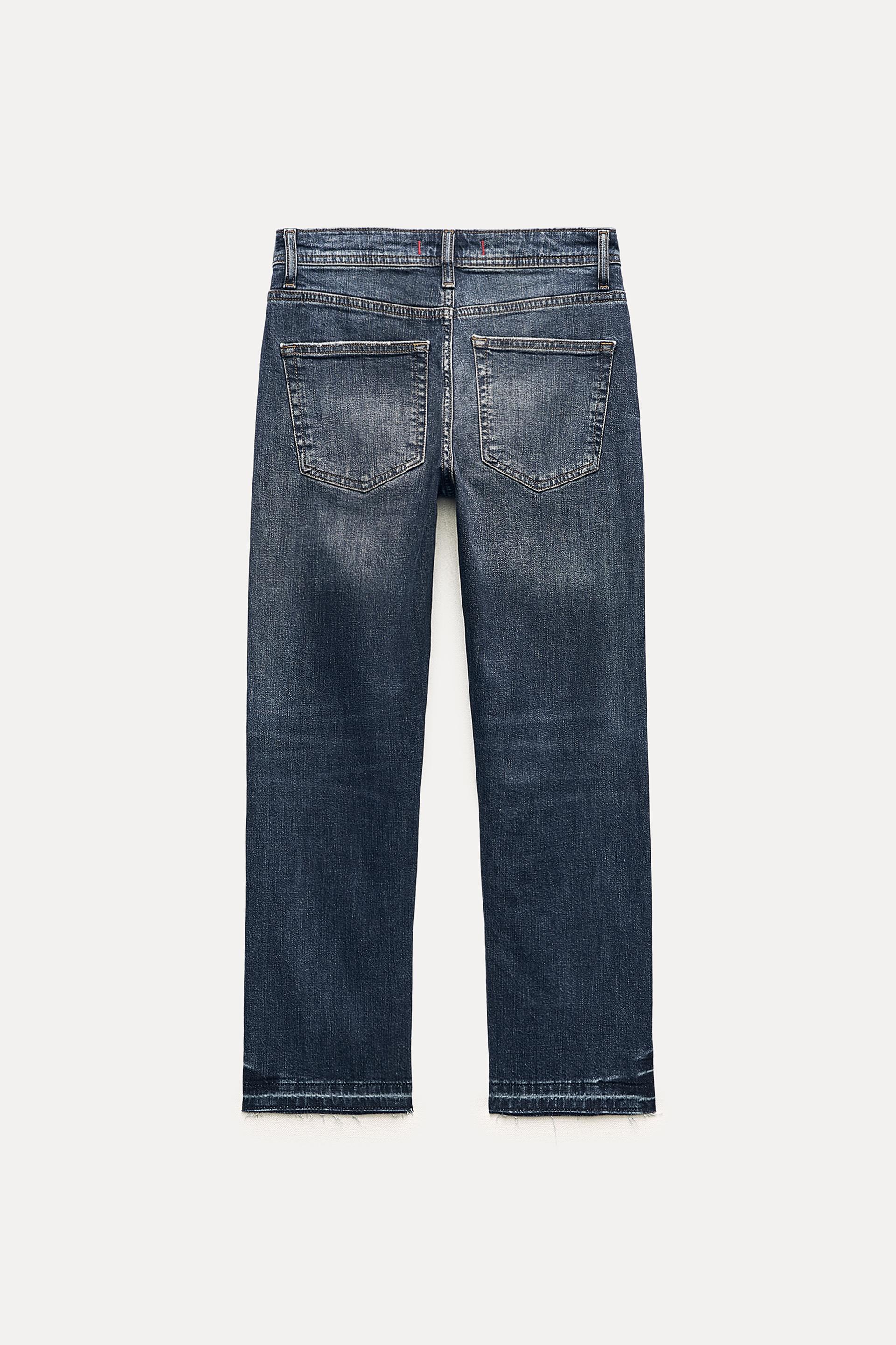 STRAIGHT CROPPED MID WAIST JEANS ZW COLLECTION - Blue